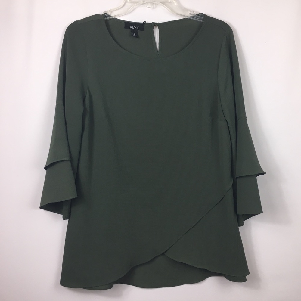 Alyx olive green asymmetrical hem top